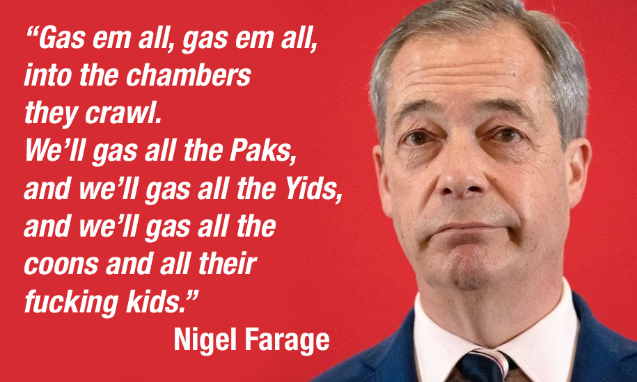 DaddyCoffee73's tweet photo. @Nigel_Farage I think it's more a case of if you're racist, far-right and goodness-knows-what, decent educated people will call you out. https://t.co/LSyExNGRG5