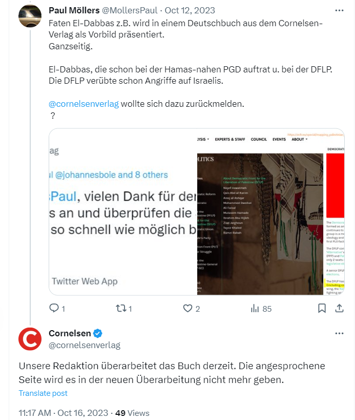 MollersPaul's tweet photo. @KilianLoeser Bitte endlich den Fokus auf Schule richten: Lehrer werden an Unis indoktriniert, Schüler werden durch Workshops & Lehrwerke indoktriniert. Nicht überall, klar, aber entspr. Strukturen sind gewachsen, islamistische Narrative werden verbreitet, als "Antirassismus" u.ä.
#Cornelsen: https://t.co/DWYavaoOtT