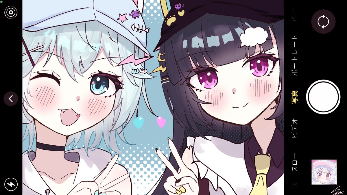 AlphaSanmi's tweet photo. 「ふたりでライブ頑張るにゃ！！」
#maimai_art https://t.co/IbJQT4zAFd