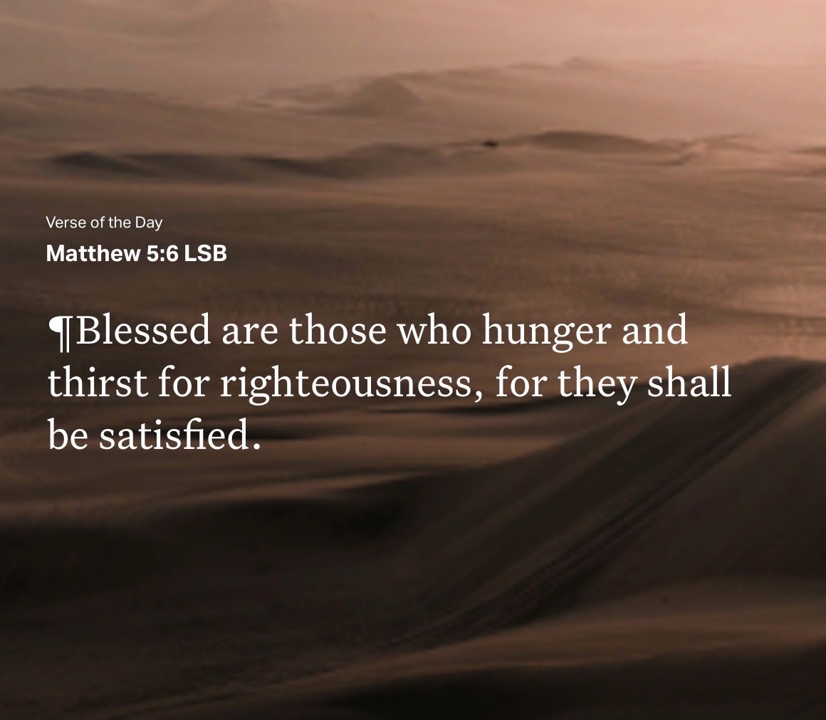 darroll_wright's tweet photo. Good morning all, on this lovely Friday morning, may you be blessed with a peace and joy filled weekend. Also, may the Lord truly satisfy your hunger and thirst for righteousness!
#matthew5:6 https://t.co/OFfM9NkcYM