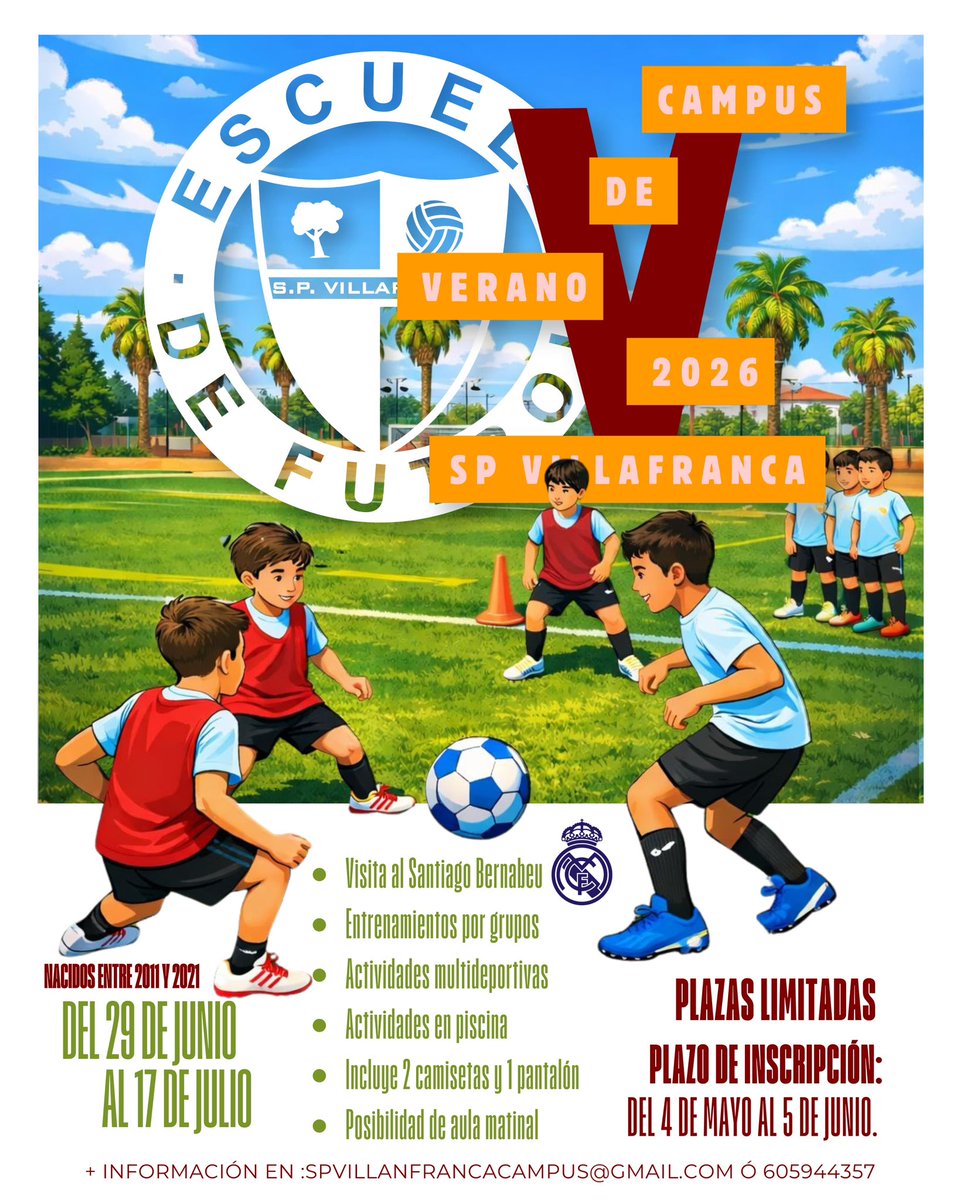SPV_OFICIAL's tweet photo. ⚠️ Último día de inscripciones
🕘 De 17:00h a 19:00h
📍 Estadio Municipal de Villafranca de los Barros (Campo de césped natural) https://t.co/3zch3qdfQU