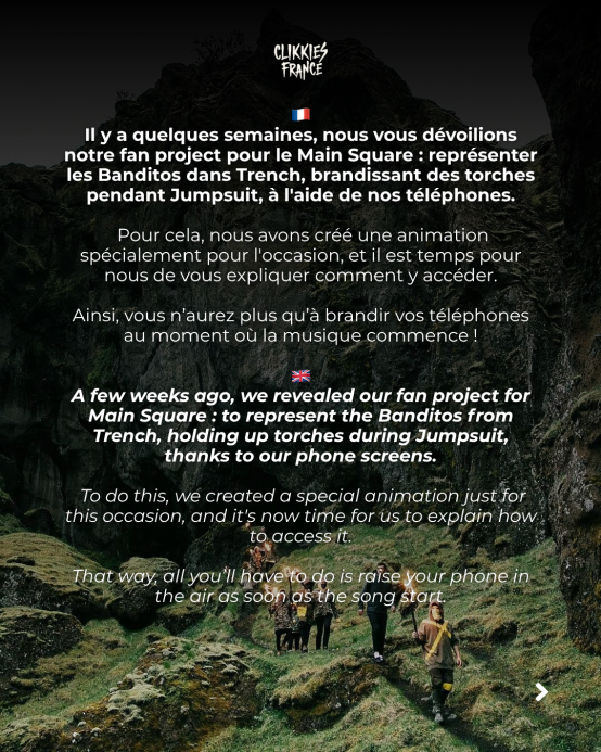 clikkiesfrance's tweet photo. 🚨 Le #mainsquare arrive dans moins d'un mois !

Notre site dédié au fan project pendant Jumpsuit est dispo: https://t.co/S7xcodCdjK
On vous conseille de télécharger le GIF !

De plus, on recherche des bénévoles pour le Jour-J: rendez-vous sur le discord ❤️‍🔥 [1/2] https://t.co/bD1yeANHf6