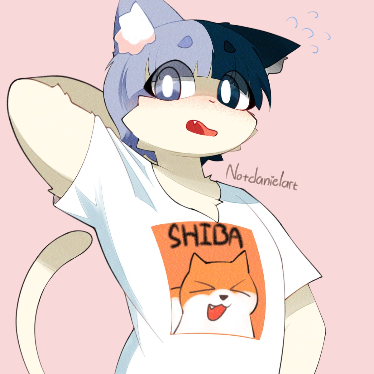 NotDanielart's tweet photo. Shy cat boi 
(Req art) https://t.co/qVWz4MnNc6