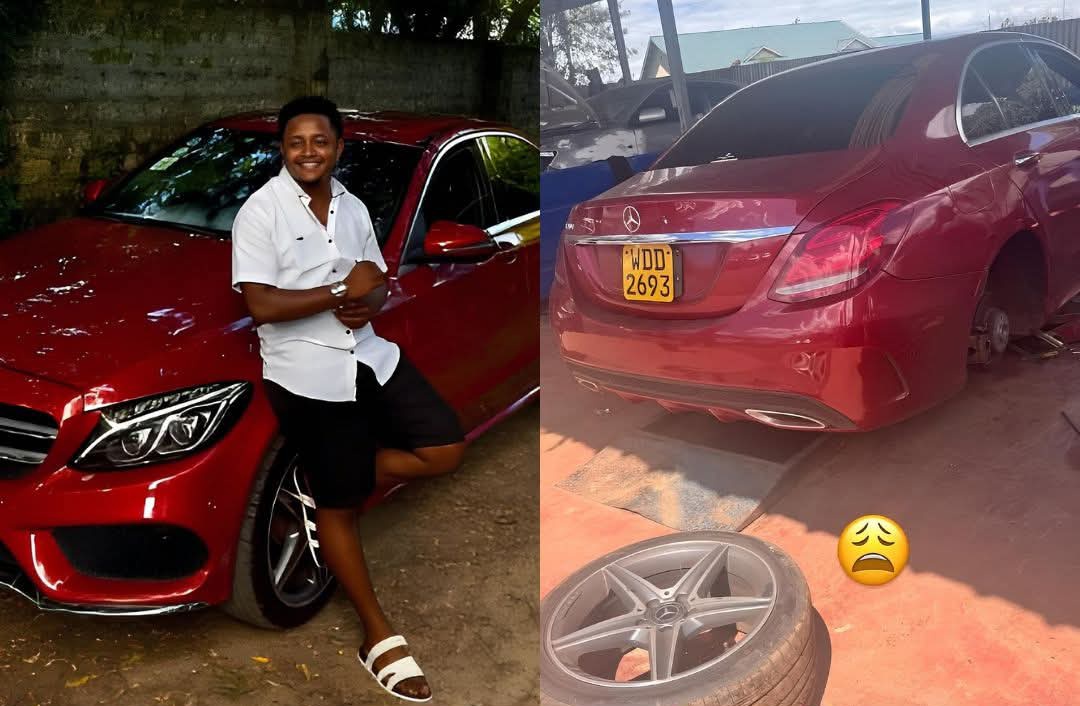 kijana_misa's tweet photo. Kenyan content creator Thee Pluto has shared his frustration after his recently acquired Mercedes Benz experienced a mechanical breakdown. The vehicle developed an air suspension fault just two weeks after purchase. According to updates shared online, the estimated cost to repair the vehicle's suspension system is up to KSh 150,000.