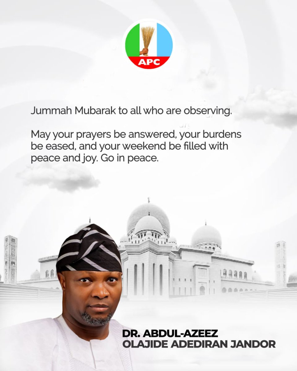 lagosforlagos's tweet photo. Jummah Mubarak to all who are observing. May your prayers be answered, your burdens be eased, and your weekend be filled with peace and joy. Go in peace.
#JANDORofLagos
#JummahMubarak #FridayBlessings #PeaceAndJoy #GratefulHeart #BlessedWeekend
#Lagos4Lagos#ItIsTime
#LaFunkky https://t.co/zxMaqFcsIX