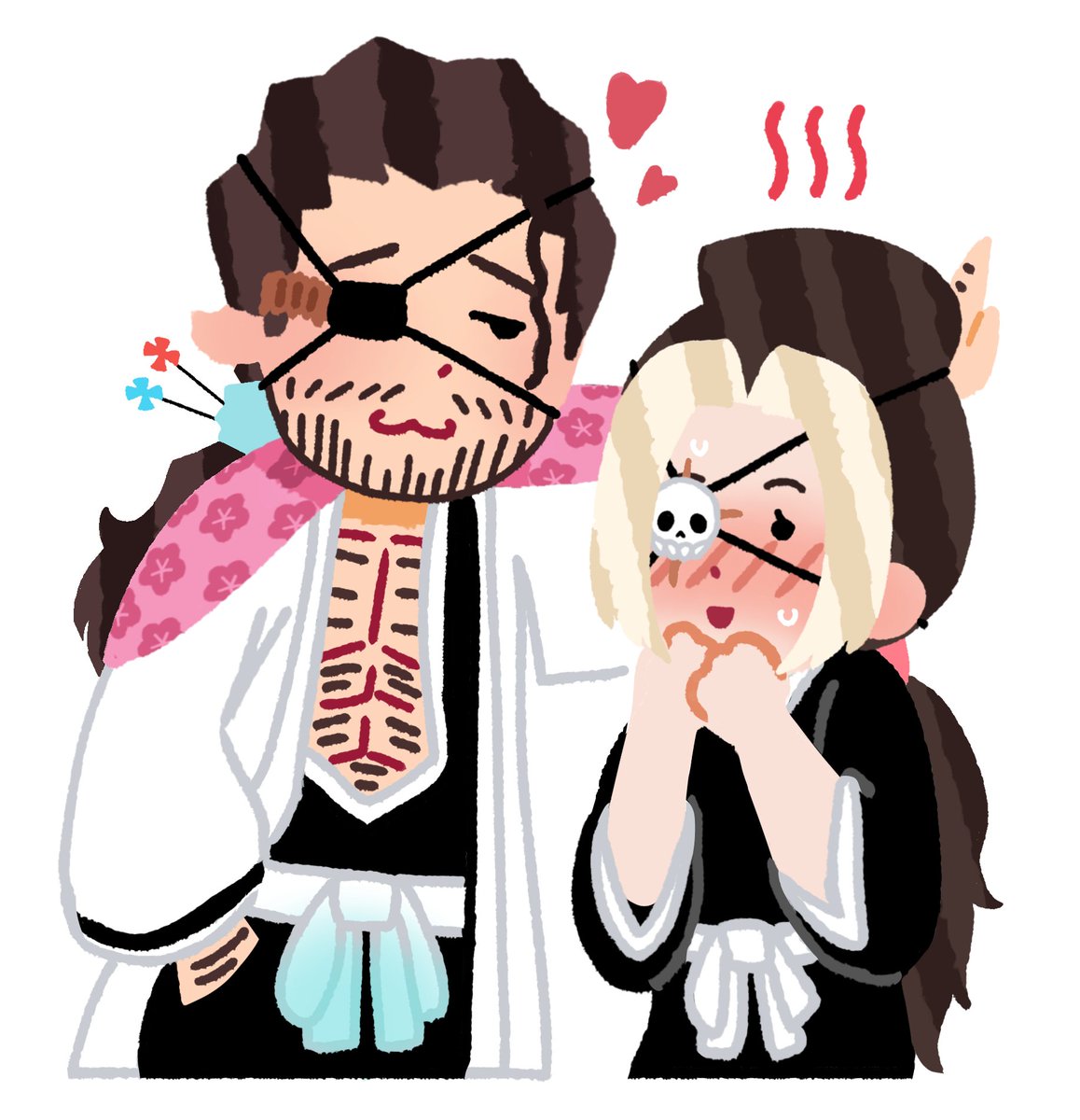 Sumiko_bleach's tweet photo. Shunsui and Sumiko in irasutoya style (⁠◕⁠દ⁠◕⁠)
#BLEACH
#bleachOC 
#irasutoya https://t.co/VLD9kUcUOT