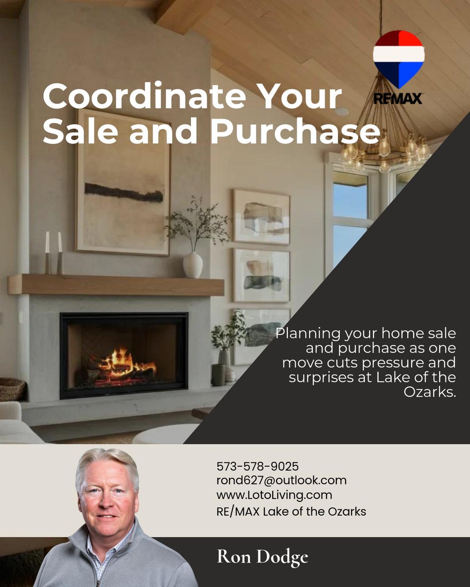 RonDodgeRealtor's tweet photo. Treating your sale and purchase as one coordinated move, not two separate deals, removes pressure and surprises at Lake of the Ozarks. 

Would you plan them together or separately? https://t.co/JcqPRF6RUo