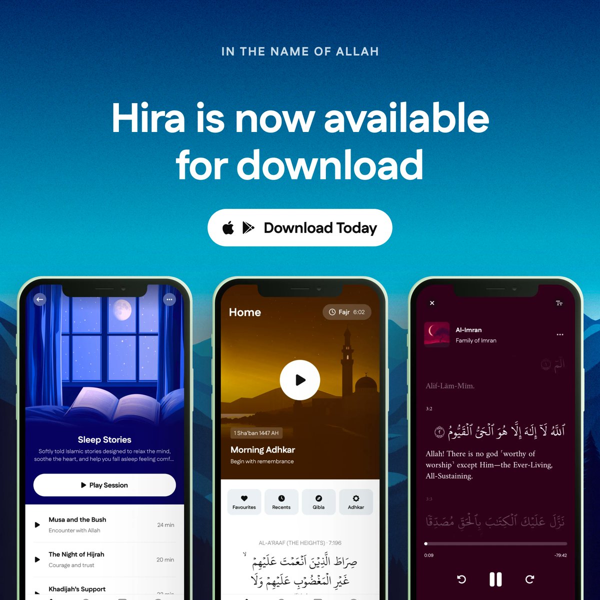 asheralikhan's tweet photo. Alhamdulilah, after 1.5 years of patience, dedication and prayers, we're launching our ad-free, design-focused, user-centric app for Muslims to deepen their faith and support their wellbeing.

A thread on what makes @TryHira different than other prayer times apps. 🧵 https://t.co/ofZoa1e3rA