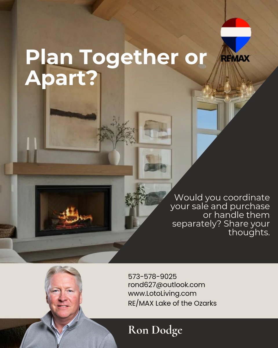 RonDodgeRealtor's tweet photo. Treating your sale and purchase as one coordinated move, not two separate deals, removes pressure and surprises at Lake of the Ozarks. 

Would you plan them together or separately? https://t.co/JcqPRF6RUo