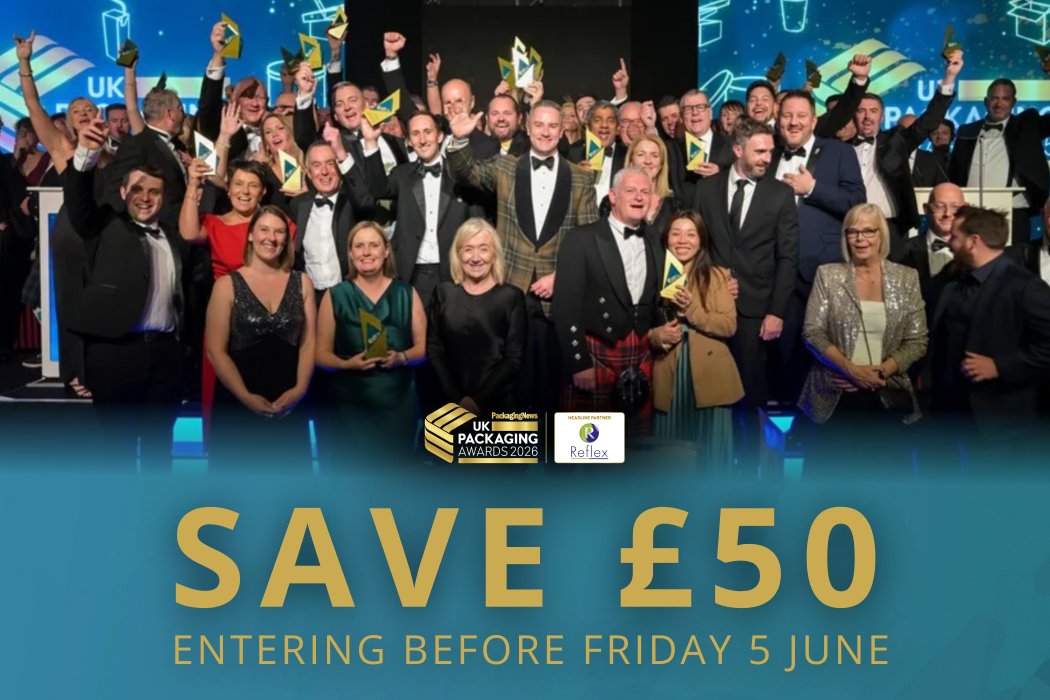 PackNews's tweet photo. 🚨 Last chance: enter the UK Packaging Awards before THIS FRIDAY 5 JUNE MIDNIGHT, and save £50 on your entry fee.

Don’t miss the saving. Don’t miss the opportunity.

 👉 Enter now: https://t.co/8EKbgwDiBM

#UKPA26 https://t.co/jnJgYKauaN