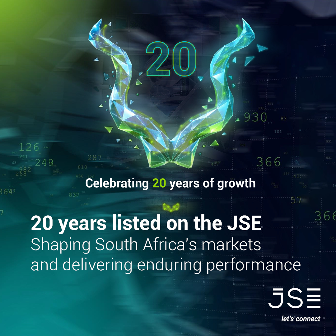 JSE_Group's tweet photo. Over two decades, the JSE share has reflected more than growth, it has demonstrated resilience, progression, and consistency across market cycles. From R24.25 at listing to periods of peak valuation and strong trading activity, its trajectory shows how the business has expanded, absorbed pressure, and advanced through recovery. This milestone reflects a business that continues to evolve with the market, strengthen its position, and deliver enduring performance.
 
As we look ahead, our investment case remains clear: a trusted market infrastructure, global relevance, diversified revenues and a central role in unlocking growth across Africa.
 
Read the press release here: https://t.co/PtiBbBiqSl
Explore the listing journey here: https://t.co/dPNs7TCXJz