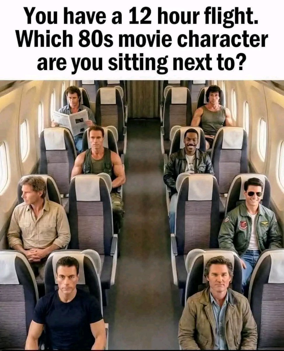 Avabelly__'s tweet photo. Have a 12 haour flight.which 80s movie character are you sitting next to? https://t.co/w3oz9ZHPhc