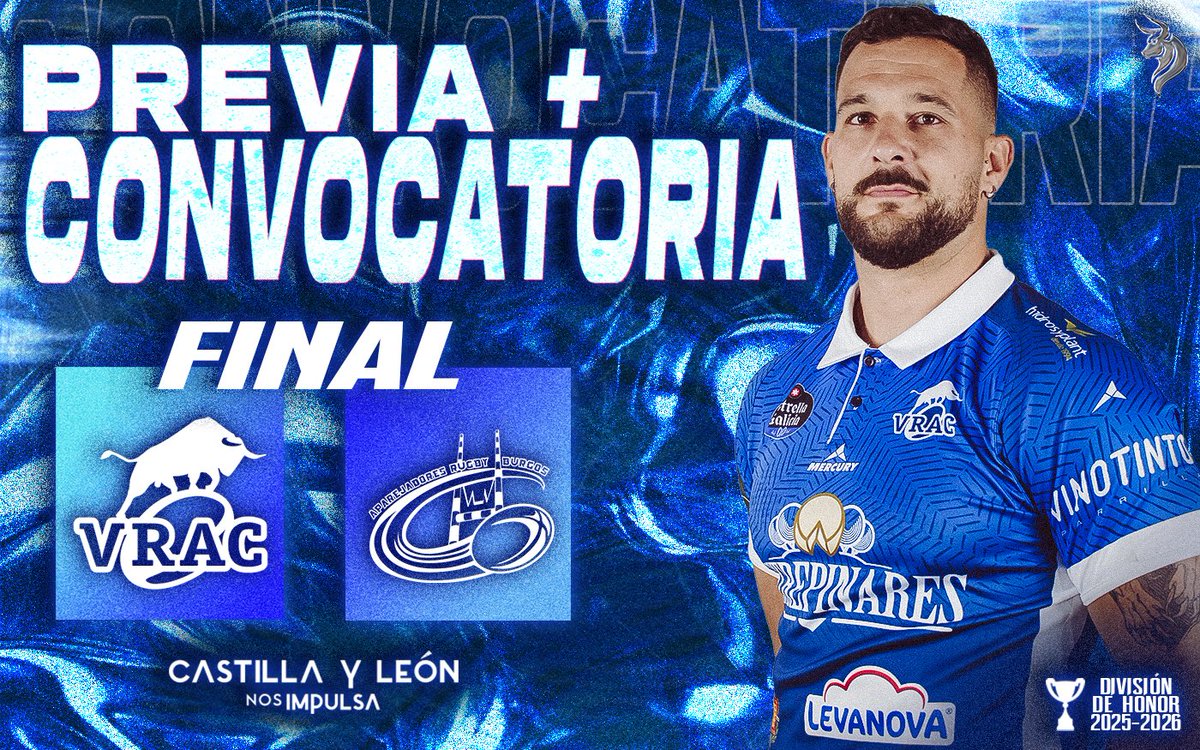 VRAC's tweet photo. PREVIA y CONVOCATORIA | Final División de Honor
💙Camino a la 14 💙
Un día histórico para el VRAC Quesos Entrepinares
🆚 Aparejadores Recoletas Burgos
⏰ 12:00
🏟️Pepe Rojo
📺 Directo en Movistar +
🔗 https://t.co/Ahy2dy7jZE
#CopaDelRey #VRAC #CYLnosImpulsa https://t.co/6vsDdOnFUF