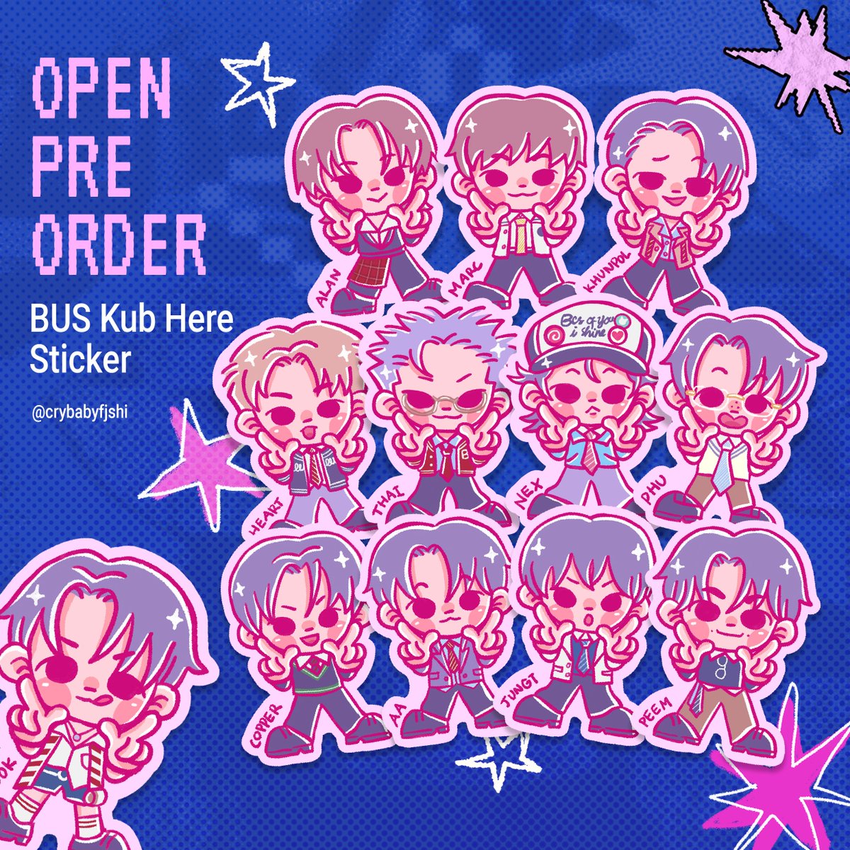 crybabyfjshi's tweet photo. ⋆𐙚 Please kindly like &amp; rt ⋆˚
Open Pre Order BUS Sticker
by @crybabyfjshi

✨Kub Here die-cut sticker 
🗓️ 5-12 Juni 2026
🛒 Link PO: https://t.co/4A5Xqn0nbf https://t.co/xIi2m3C775