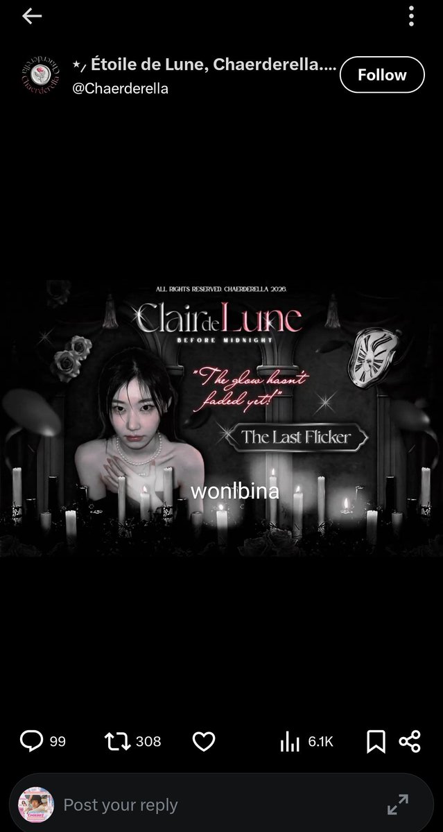 wonlbina's tweet photo. @Chaerderella Sending the happiest 25th birthday prayers to Chaeryeong! May your delicate trace linger in the midnight’s silver wash, even after the candlelight’s last glow has fallen into dimness. ❤︎

CHAERYEONG LIGHT SHINE
#ChaeryeongDayForever 
#령원한_믿지의_모토_이채령
#CHAERYEONG https://t.co/w0CA8wOXZh