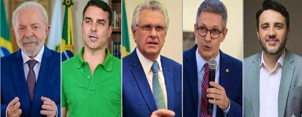 NewsLiberdade's tweet photo. 🚨AGORA - Instituto Vox Brasil divulga pesquisa de intenções de votos para o 1º turno da eleição para presidência da república 

🔴 Lula: 42,1%
🟢 Flávio Bolsonaro: 33,6%
🔵 Caiado: 6,9%
🟠 Zema: 5,1%
🟡 Renan Santos: 3,1%

📝 Ouvidos 2.100 eleitores entre os dias 1 e 3 de junho. https://t.co/Sg9vEpE9JZ