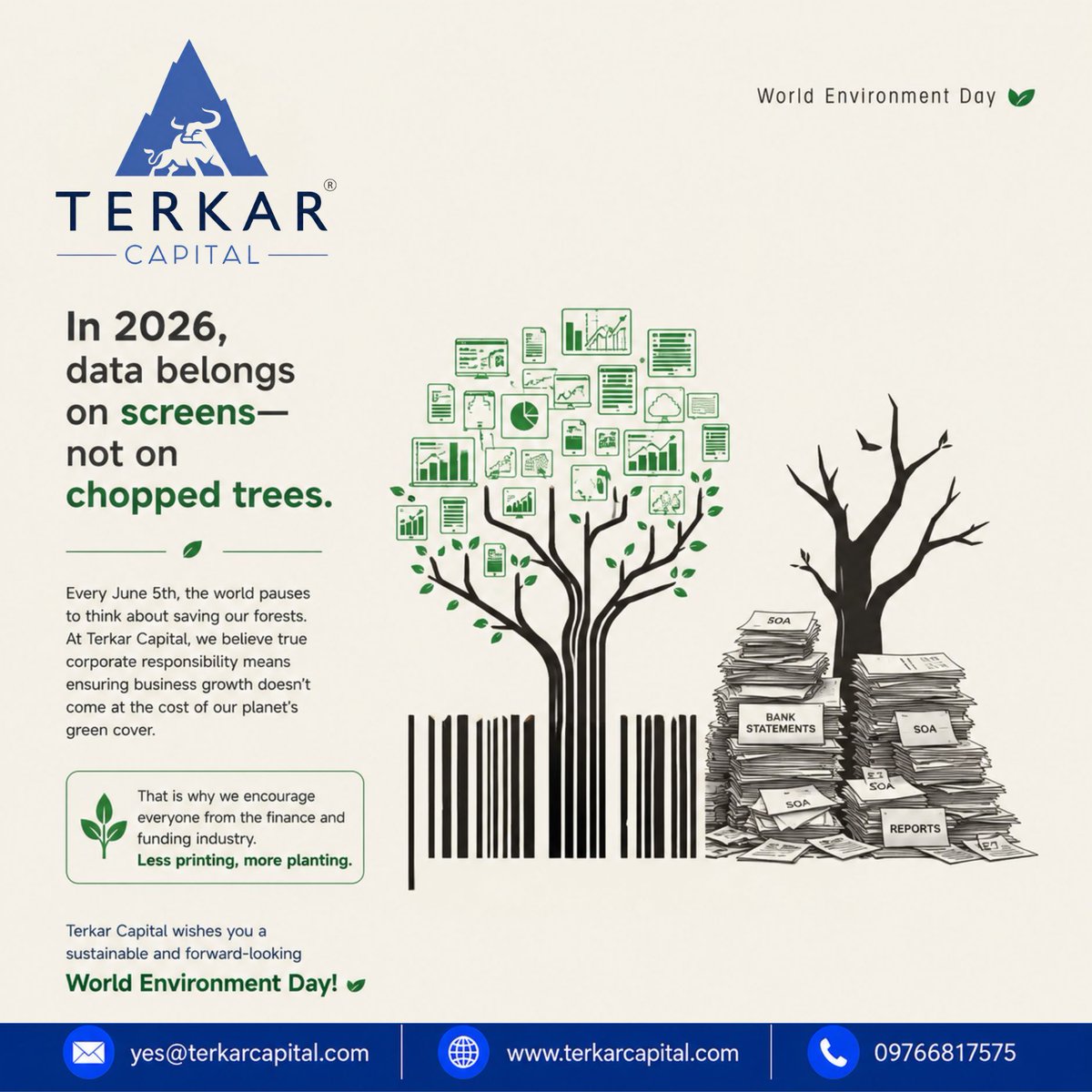 TerkarCapital's tweet photo. Happy World Environment Day!

#WorldEnvironmentDay #GreenBanking #TerkarCapital #GoPaperless
#SustainableFinance #GreenInvestment #TerkarCapital #EnvironmentDay2026 https://t.co/HIW5TMWxsG
