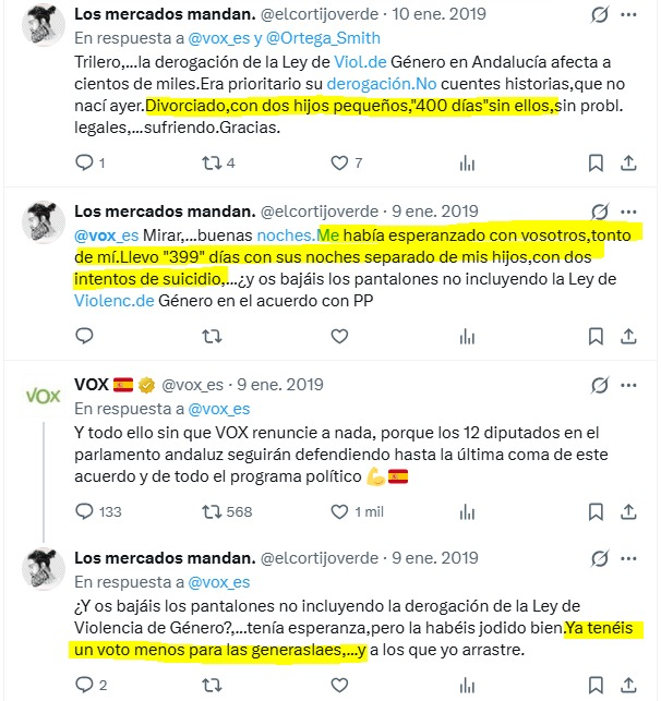 JulianMaciasT's tweet photo. Incluso en su cuenta de twitter asegura que votó a VOX, pero les decepcionó por no atacar más duramente a la ley de Violencia de Género https://t.co/z6AEgSZp5F