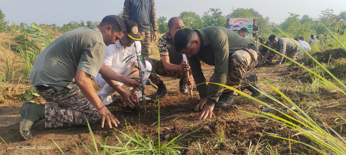 Crpf218's tweet photo. #Tree Plantation on the occassion of #World environment day-2026 at 218Bn CRPF. https://t.co/s9DqCct9PO