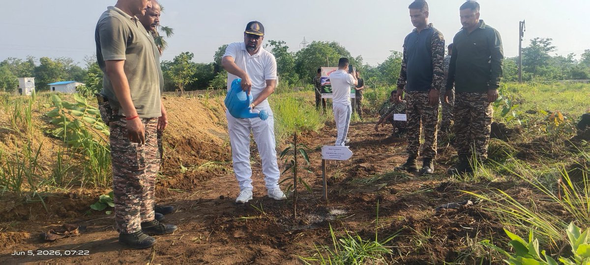 Crpf218's tweet photo. #Tree Plantation on the occassion of #World environment day-2026 at 218Bn CRPF. https://t.co/s9DqCct9PO