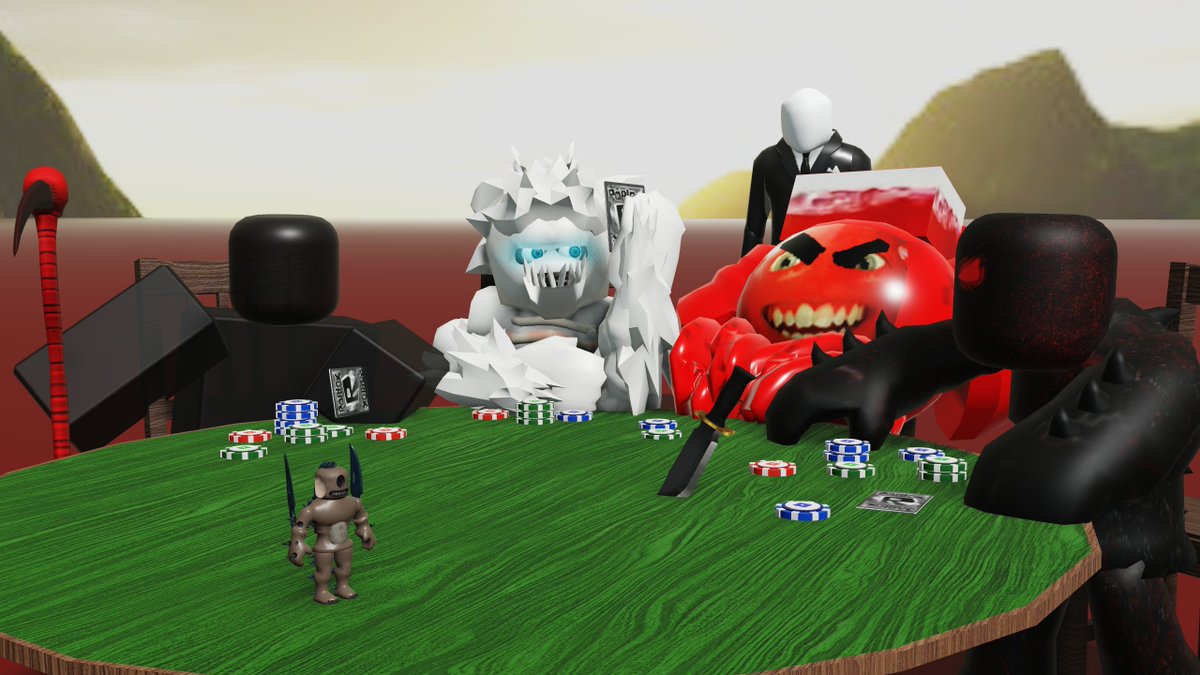 Ritoriam3D's tweet photo. Poker Night at the Inventory if it was AWESOME...

Featuring:
The Beast from Darkness
Freezer from Monstrum (It's back, go play! https://t.co/Lp6VL8Z6SC)
Kool Killer
The Stalker

#ROBLOX #RobloxArt #Asym #KoolKiller https://t.co/A4h2CLdjU9