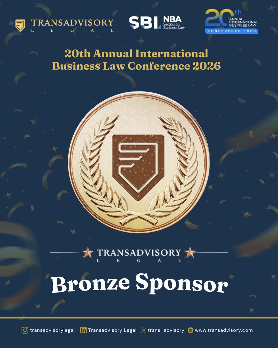 trans_advisory's tweet photo. We’re excited to partner with @nbasbl for the 20th Annual International Business Law Conference, themed “Beyond Reforms, Measuring Policy Impact.” Looking forward to meaningful conversations on policy, business, and governance.
#TransadvisoryLegal #SBL https://t.co/FEVpdItih2