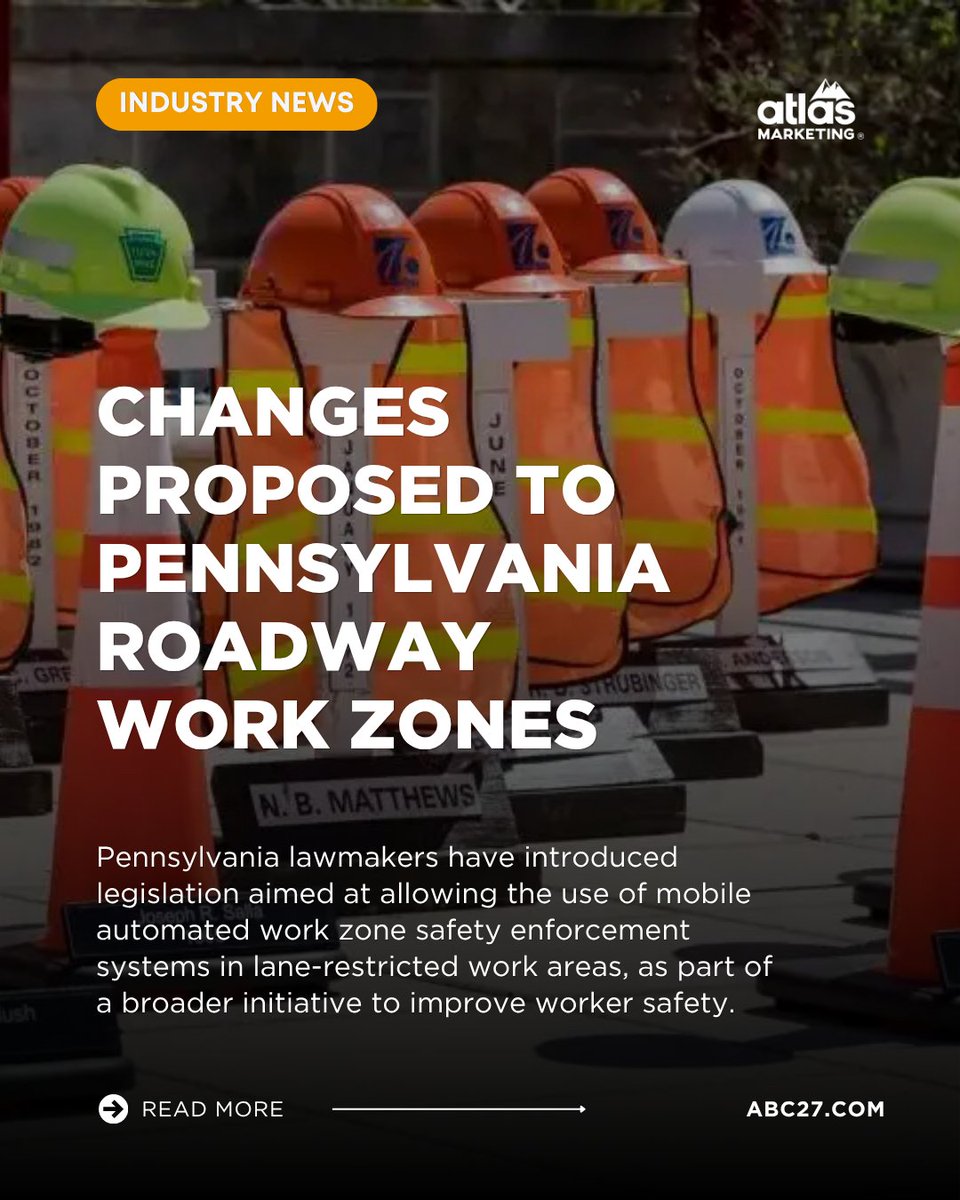 AtlasStories's tweet photo. With lawmakers proposing mobile automated enforcement, the industry continues moving toward tech-backed safety solutions. The question is: how will this change the day-to-day for crews, contractors, and project planning? We're paying attention.

#AtlasMarketing  #WorkZoneSafety https://t.co/rVHVH482g1