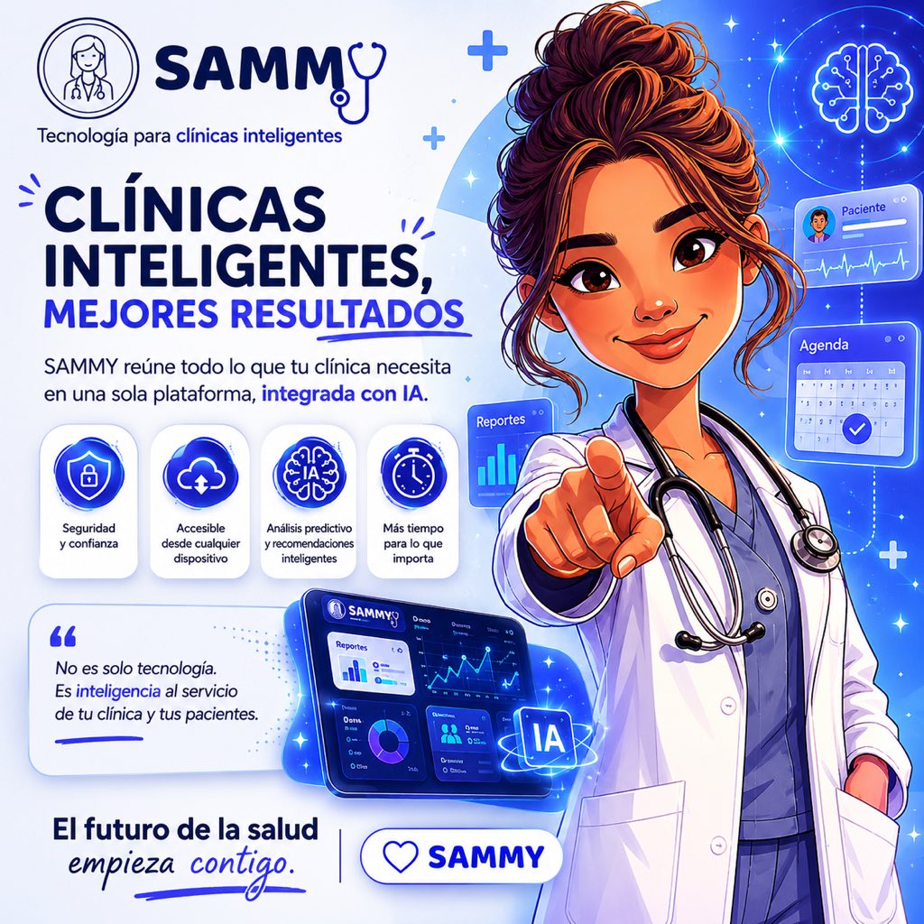 SAMM_YMX's tweet photo. Los médicos deberían invertir su tiempo en pacientes.

No en buscar información, actualizar hojas de cálculo o resolver tareas administrativas.

La tecnología existe para devolver tiempo.

Esa es la misión de SAMMY.

#clinicas #consultorios https://t.co/1OmTcTh2sJ