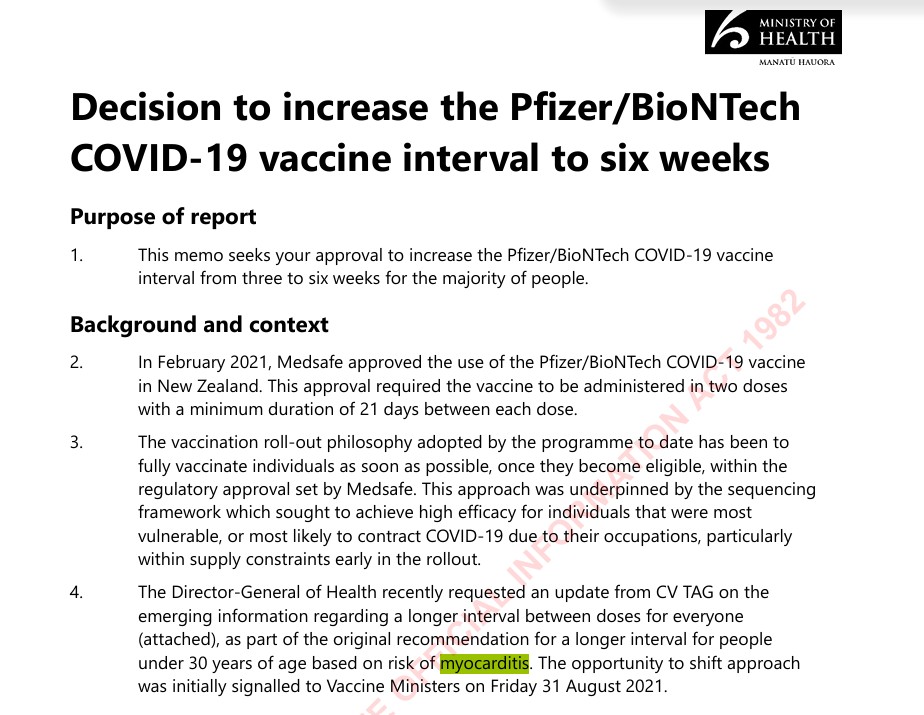 KiwiAly's tweet photo. OH BOOM! just found a missing link ...  They knew 6th of August 2021 memorandum from Bloomfield to the VACCINE ministers !  They extended the dose for everyone but didnt tell people about the risk to the under 30s of Myocarditis  .. You hurt my son and thousands of other and Rory Nairn is dead.   I will not stop till I see you in a court room !  and the meeting screen shot from their 13th Vaccine ministers Meeting ..reminds you who they are ... #overthetarget #closingin #nzpol