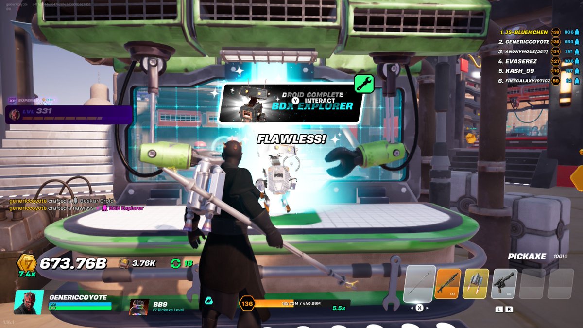 httpsEthanGames's tweet photo. 2nd flawless droid + rebirth 19 in #droidtycoon, the idle game that's been the runaway success of the Fortnite x Star Wars update. 

Very addicting. Perfect for listening to podcasts, watching TV etc. https://t.co/X3KHXJGy7X