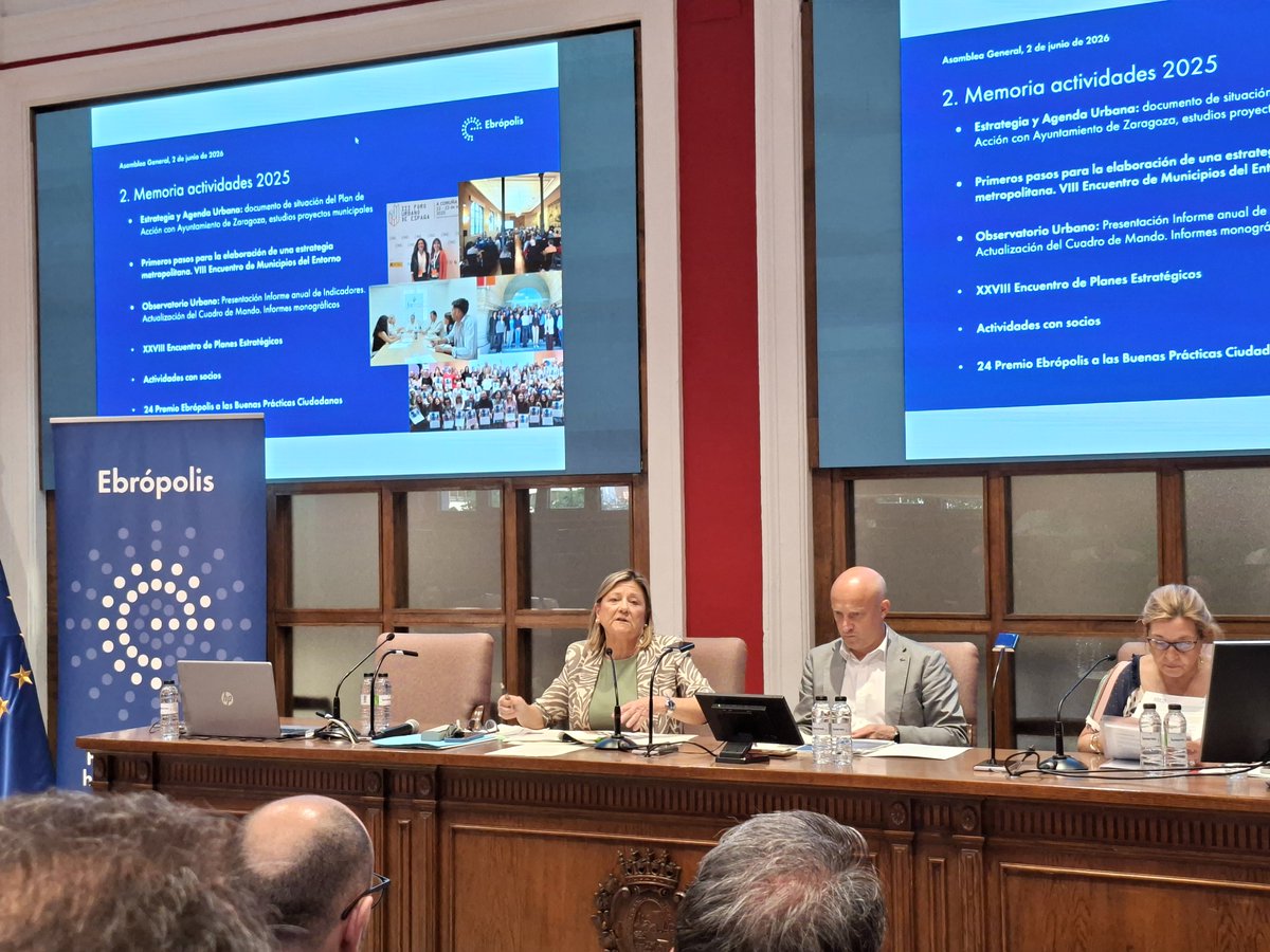 ebropolis's tweet photo. Los socios de Ebrópolis respaldan el trabajo de impulso de una agenda urbana metropolitana para Zaragoza y su entorno.

Más info de la última asamblea, aquí ⬇️
https://t.co/3daqGBRiR4 https://t.co/HZIVPPfHn1