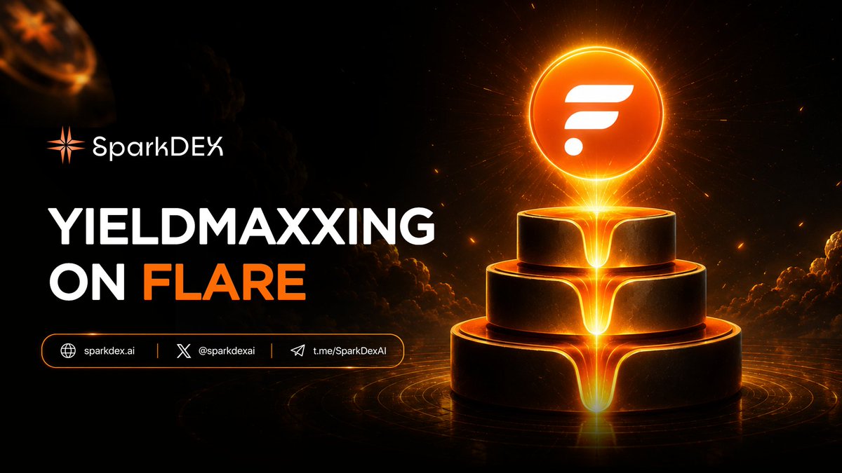 SparkDexAI's tweet photo. Don't yield farm when you can be YieldMAXXING 🔥🔥

Start YieldMAXXING today in 3 easy steps.

1️⃣ Stake FLR for stFLR on SparkDEX LST

2️⃣ Deposit stFLR on @mystic_finance and loop for max exposure.

3️⃣ LP &amp; Farm on SparkDEX V4 for max yield.

🔶Bonus🔶 stFLR-SPRK is over 30% APR. https://t.co/A7X517bWWo