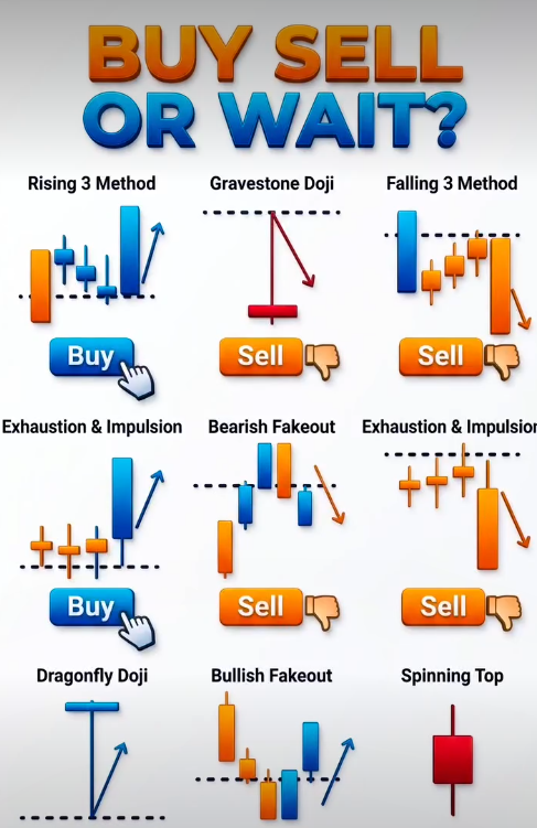 Realfinancial2's tweet photo. 🚨BUY SELL OR WAIT?

✔ Rising 3 Method signals strong buy momentum

✔ Gravestone Doji warns of bearish reversal 

✔ Falling 3 Method confirms sell continuation 

✔ Dragonfly Doji highlights bullish entry zone 

✔ Fakeouts expose traps, wait for confirmation https://t.co/MYB8TNjto9