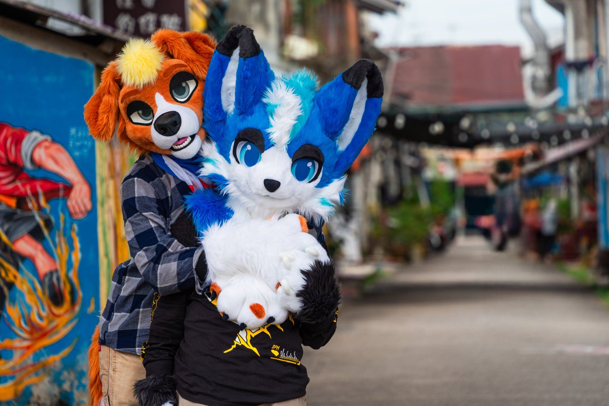 Frostywuff's tweet photo. #fursuitfriday with @JanDeFloep. Floppy ears https://t.co/tx3f0kSW5b