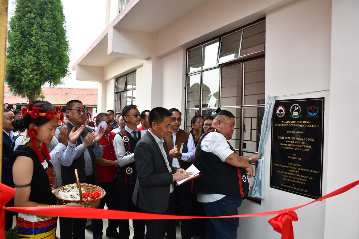 AlongImna's tweet photo. भविष्य की सबसे खूबसूरत बात यह है कि उसे बनाया जा सकता है...

Delighted to inaugurate the New Academic Building at Zunheboto Government College under PM-USHA. This is not just the opening of a building, it is the opening of new possibilities, new aspirations, and new opportunities for our students.

Education remains the most powerful tool to transform lives and shape the future of our state. With improved academic infrastructure, we are creating an environment where students can learn, innovate, and prepare themselves for the challenges of tomorrow.

My sincere appreciation to the Higher Education Department, PM-USHA, the college administration, faculty members, project teams, and everyone whose dedication made this achievement possible.

To the students of Zunheboto Government College, this building belongs to YOU. Fill these classrooms with curiosity, ambition, hard work, and dreams that will take Nagaland to greater heights.