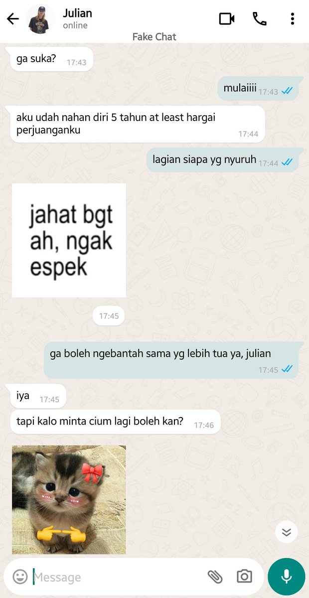 drunkhys_AU's tweet photo. Julian dan kakak after the kiss 🙂‍↔️

ps: abaikan timestamp 🙏 https://t.co/H8ojb66p9U