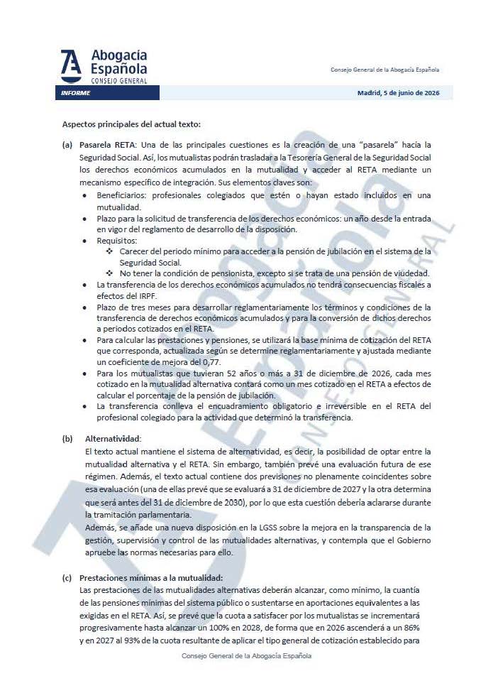 IcaTalavera's tweet photo. ⚖️Informe del CGAE sobre la situación actual de la proposición de Ley para la pasarela al RETA #abogaciaespañola #abogacia #CGAE #mutualistas @MargaCerro @Abogacia_es https://t.co/1kdeXhCBWp