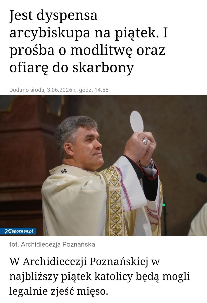 TimWimbledon's tweet photo. @SebastianKrysz2 Update: w diecezji poznańskiej można w goloneczkę, ale trzeba dać do skarbony. 😉 https://t.co/pZjBhwgk8I