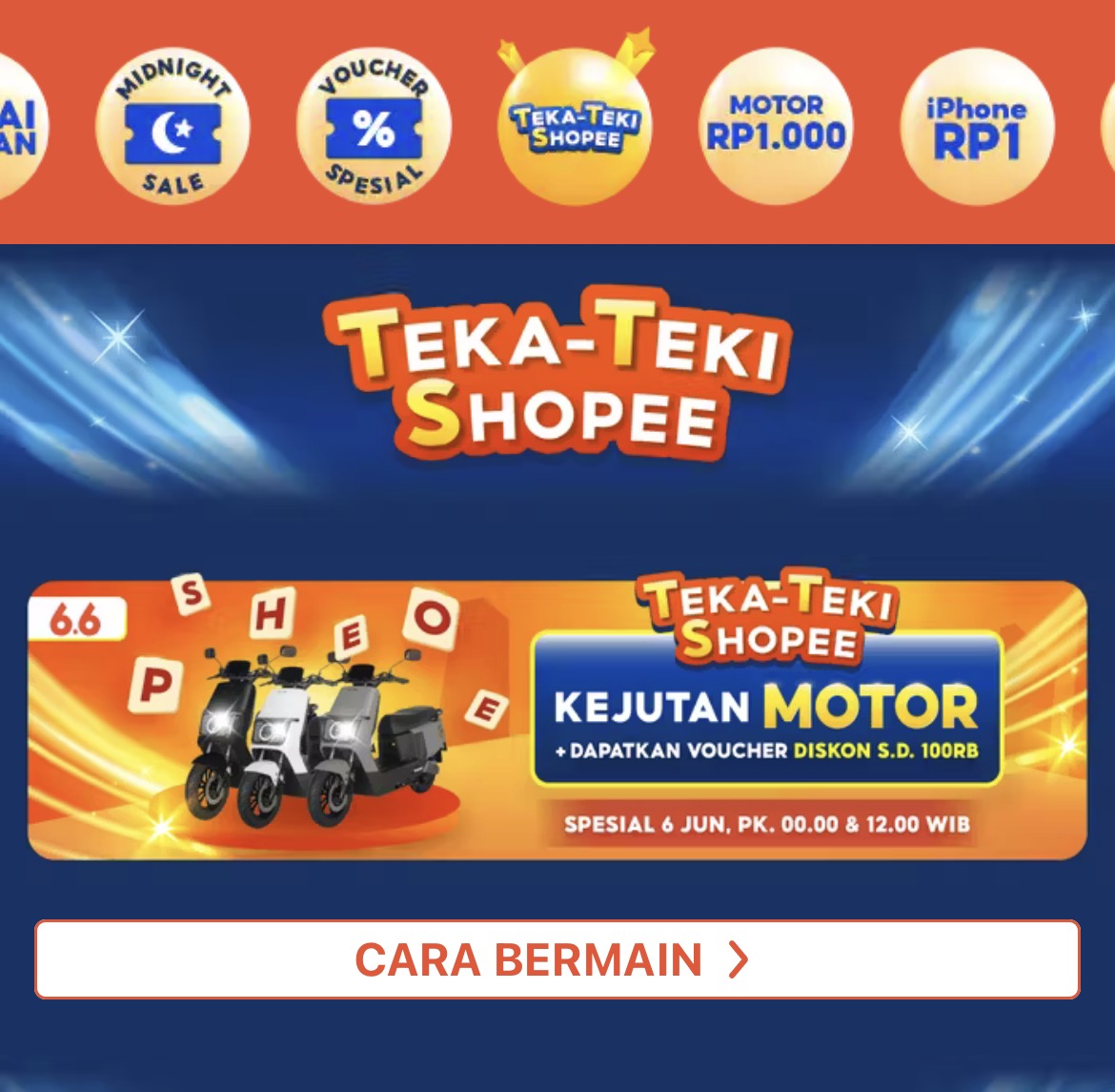 ThelastThree00's tweet photo. dulu kalau main tebak-tebakan teka-teki tu sambil ikutan nebak sama ayah di rubik koran, sekarang saatnya nebak teka-teki shoppe biar bisa dapat motor #MotorRp1000DiShopee https://t.co/DZqx5m5olt