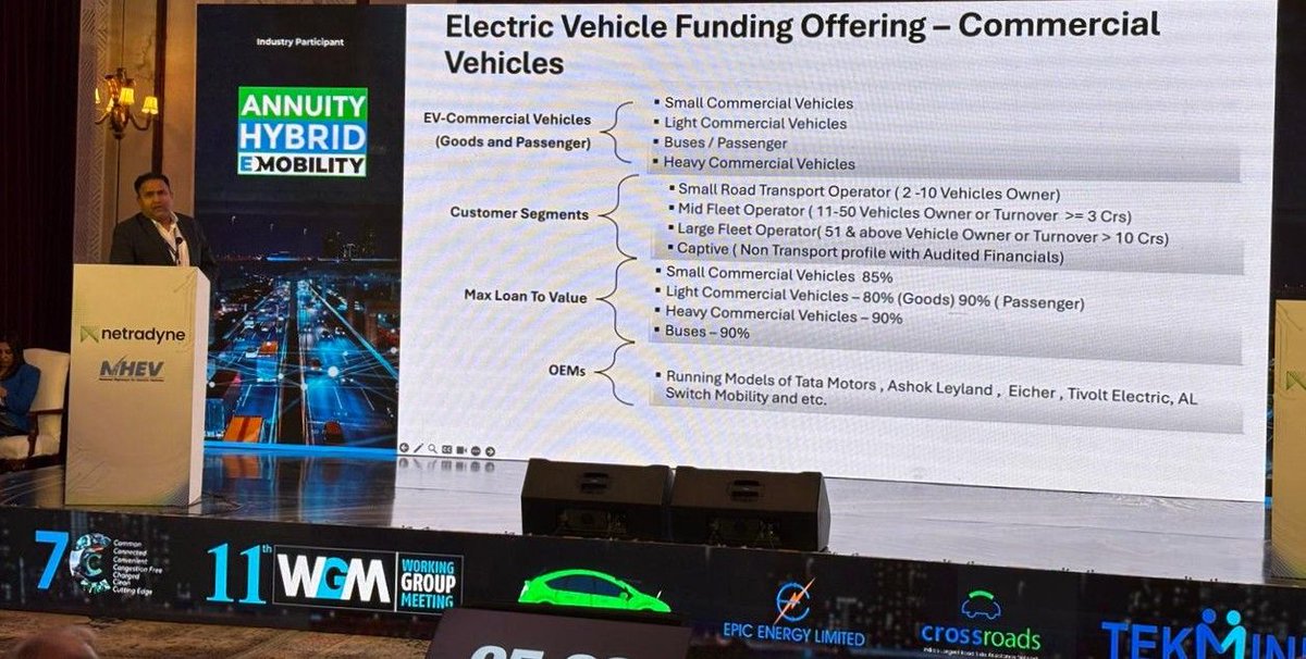 NHforEV's tweet photo. The discussion underscored the critical role of financial institutions in accelerating India’s transition to sustainable freight and passenger mobility.

#11thWGM #ElectrifyEveryMile #3EHighways #SmartMobility #ConnectedMobility #NHEV

(2/2) https://t.co/2ZG3dqP3UX