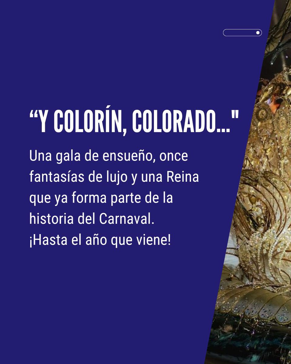CasaCarnavalSC's tweet photo. Dominga Jiménez Pérez se ha coronado como Reina de los Mayores del Carnaval de Santa Cruz 2026 en una gala inolvidable que transportó al público a las grandes telenovelas latinoamericanas, como Pasión de Gavilanes o Rubí. https://t.co/nqW1KRGGwl