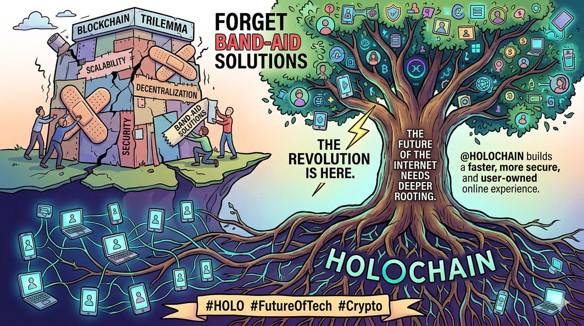 HoloChainAddept's tweet photo. Forget band-aid solutions for the blockchain trilemma. The future of the internet needs deeper rooting. @Holochain builds a faster, more secure, and user-owned online experience. The revolution is here. #HOLO #FutureOfTech #Crypto https://t.co/Ch4LdVxHGA