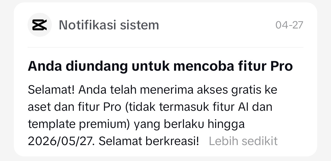 ohilomilo's tweet photo. Eh tp gw suka dapet capcut pro gratisan tbtb tu kenapa ya, ya Alhamdulillah si https://t.co/jX6nUj4awM