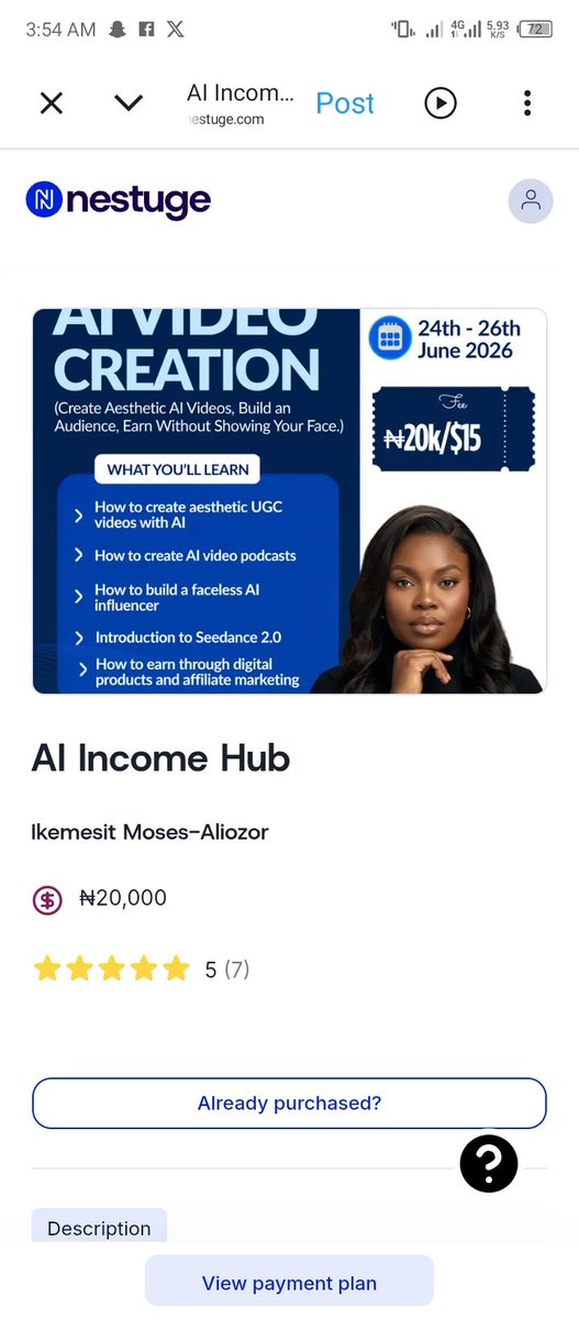 Oladeleabdulaz9's tweet photo. @YUNGSTEPPER001 I just want to get funds to pay for this course sir 

Thank you @YUNGSTEPPER001 
Big name https://t.co/BkhCaedGu3