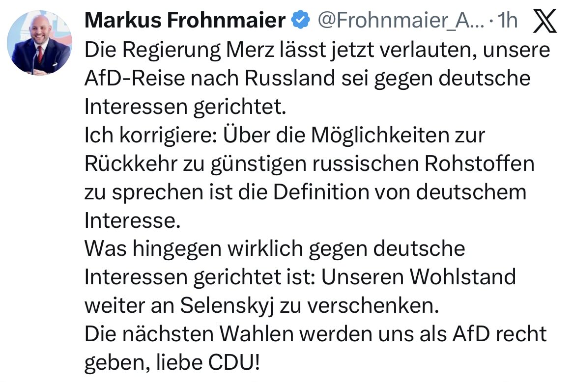 MartinWaltherDD's tweet photo. „Unseren Wohlstand weiter an Selenskiy zu verschenken“ - @Frohnmaier_AfD schafft es nicht, seine Verachtung gegenüber der Ukraine zu verbergen. Seine Hauptaufgabe ist pro-russischer Aktivismus. https://t.co/V3UNalK1Ss