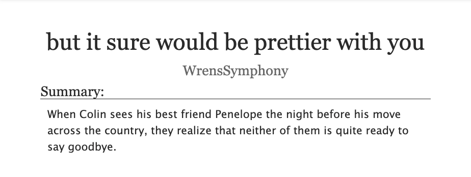 WrensSymphony's tweet photo. Weekend multi-chapter binge fics

hurt/comfort
https://t.co/lSLH4Pa10U

there's only one bed
https://t.co/nk6BeEDBdF

because one is the correct number of beds
https://t.co/39VHs6UbkK

all the smut
https://t.co/iwHyK7o8dj https://t.co/FEoWYNWOzb