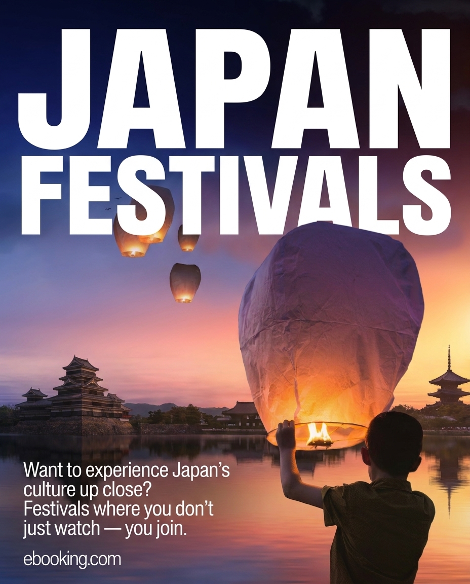 eBooking's tweet photo. Experience Japan's rich culture! 🇯🇵✨ From writing wishes at Tanabata to picnicking under cherry blossoms at Hanami, festivals are a blast! 🎉 Imagine Gion Matsuri floats or dancing at Obon. Which festival would you attend? Comment below for help finding a place to stay! 🏨🌸 https://t.co/sjPVMfs98R