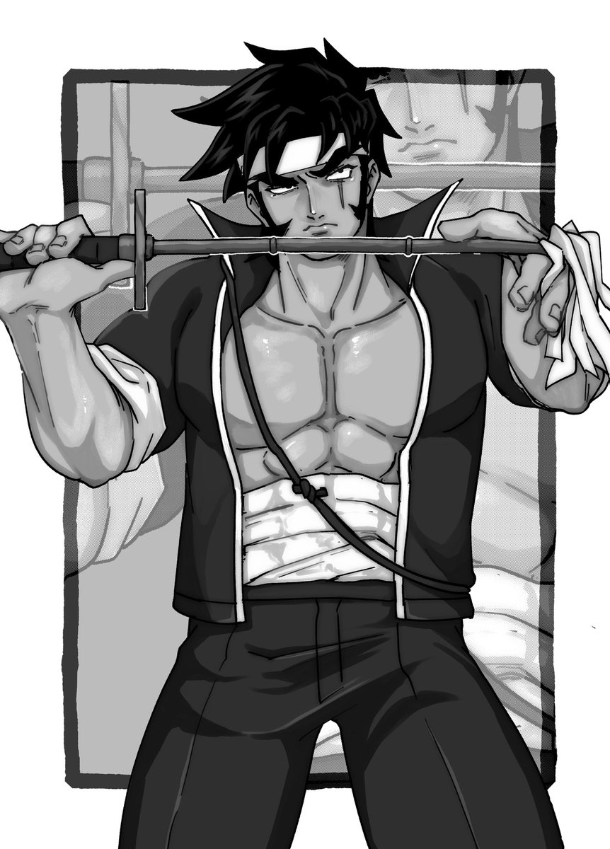 No_rule_TRUE's tweet photo. 2024年の番長非公式アンソロ5の漫画と絵です！（発行から1年経過済⏱）
鏡だらけの世の中（？）に一石を投じたく可能な限り周辺の方ばかり描いております。
グレースケールとは和解できてないです。

1/2 https://t.co/6UGyZTRmh1