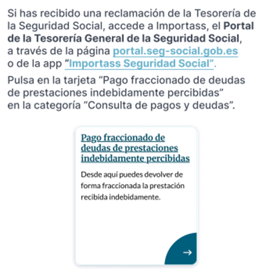 info_TGSS's tweet photo. 🔔 ¿Has recibido una reclamación por una prestación percibida indebidamente?
Desde Import@ss puedes solicitar el pago fraccionado de la deuda de forma fácil, online y segura: https://t.co/Geqyqf3wnw

Te explico cómo se hace aquí
 👉 https://t.co/PiYuTTNRRu https://t.co/p7QplslADY