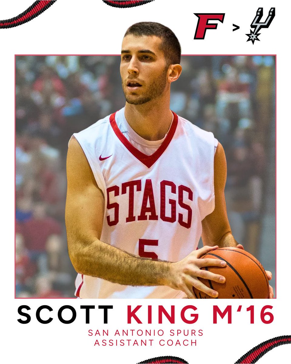 FairfieldMBB's tweet photo. A #FairfieldFriday shoutout to Scott King M’16 coaching in his first NBA Finals as an assistant coach with the @spurs!

🤘🏀 https://t.co/Mp4inhMLXO